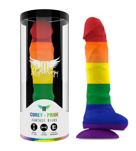 Pride Dildo con Colores del Arcoiris y  Ventosa 18 cm