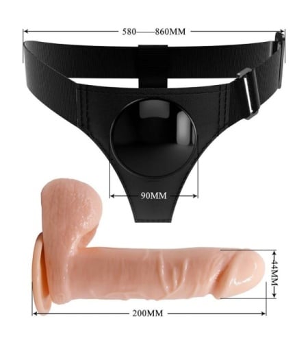 Arnés Universal Dildo 20 Cm Blanco