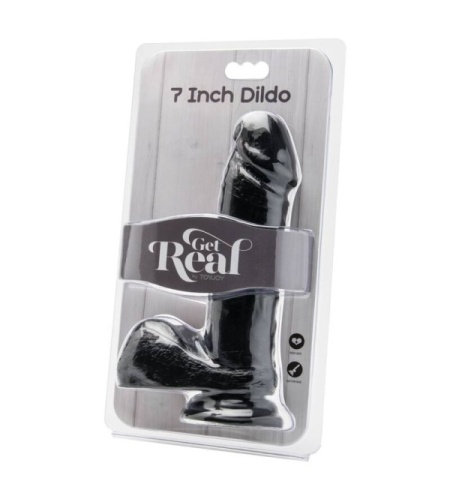 Dildo Negro con testículos de 18 cm