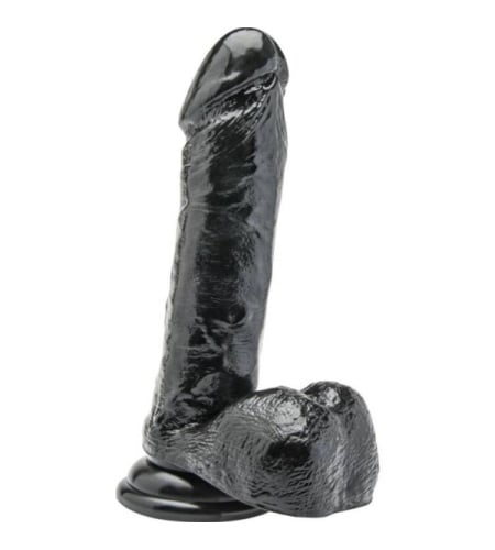 Dildo Negro con testículos de 18 cm