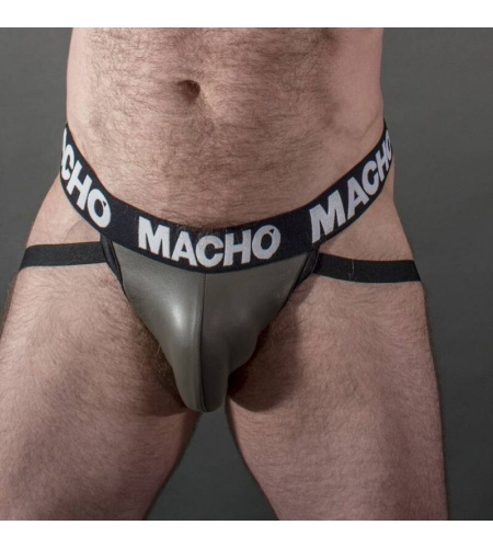 JockStrap Cuero Gris Beige imagen 1