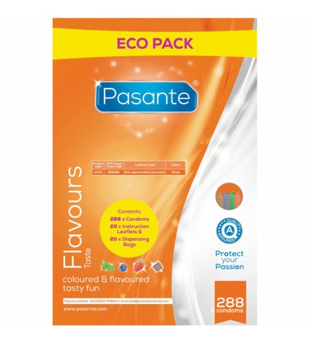 Pasante - Preservativo Eco Pack Sabores Bolsa 288 Unidades
