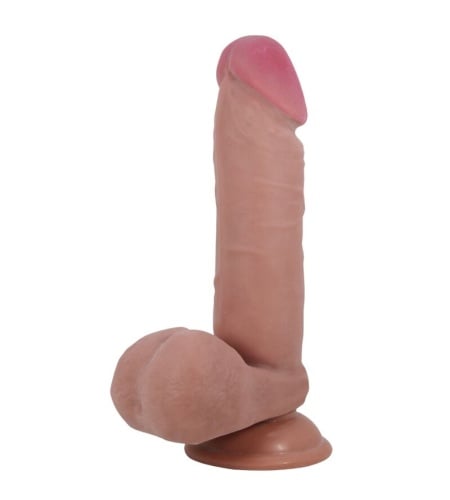 Sliding Skin Series Dildo Realístico Con Ventosa Piel Deslizante Natural 20.5 Cm