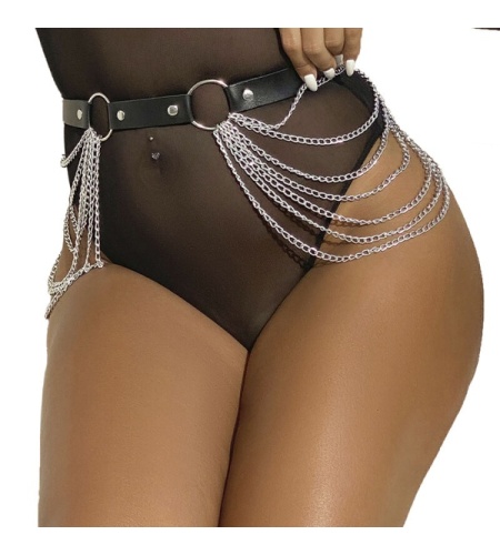 Cinturon De Cuero con Cadenas para mujer