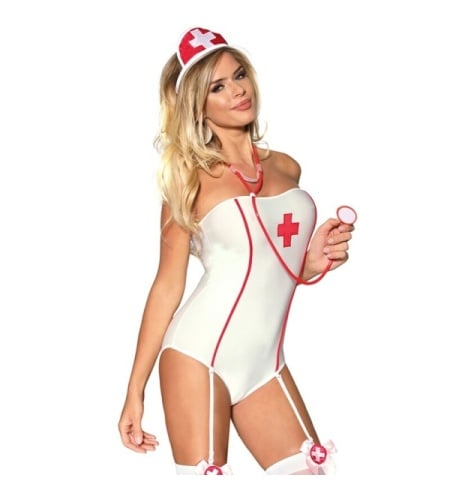 Teddy Sexy Blanco de Enfermera