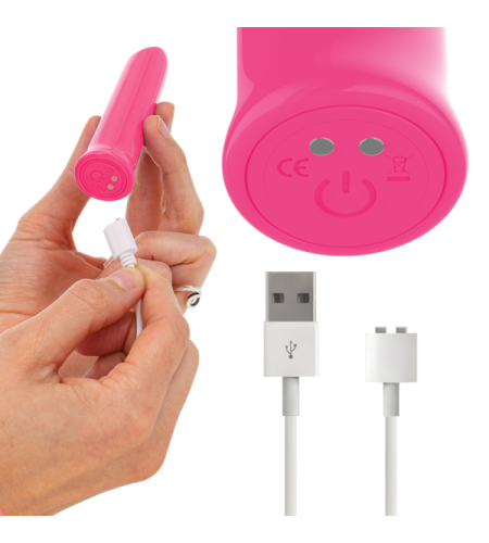 Bala Vibradora Rosa Recargable