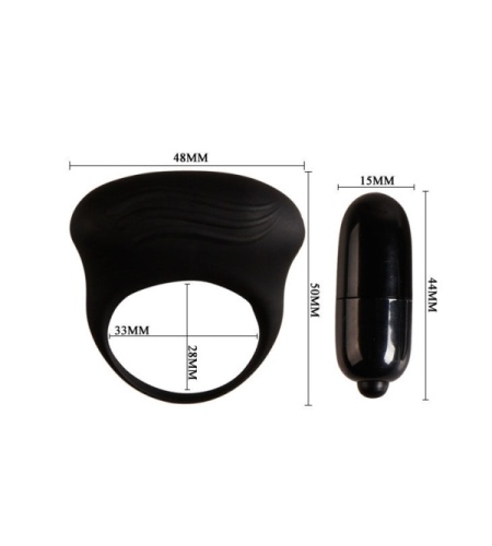 Anillo Vibrador Negro de Silicona