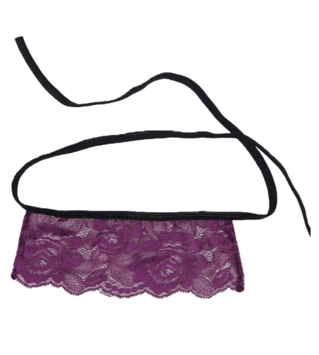  Corset Con Tanga Y Antifaz Negro Y Lila Subblime perspectiva 4