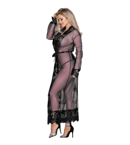  Peignoir Diseño Floral Manga Larga Subblime vista 2