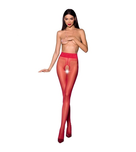 Conjunto Lencería Medias Rojo Talla 1/2 Abertura