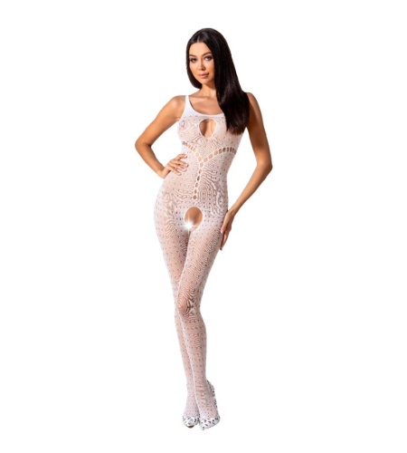 Conjunto Lencería Passion Woman Bs078 Bodystocking Talla Unica Blanco