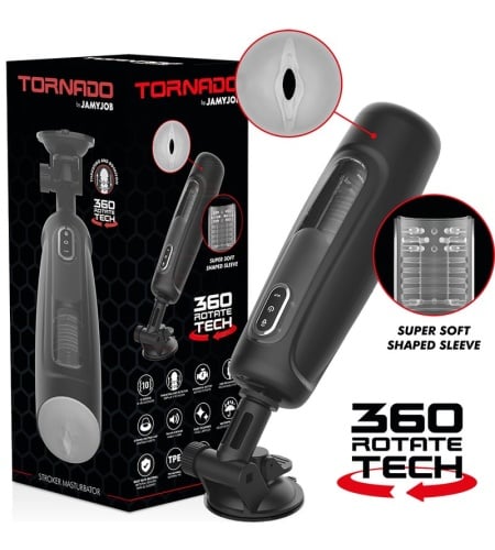 Jamyjob Tornado: Automasturbador Rotatorio con Sonido y Ventosa