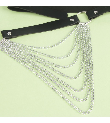 Cinturon De Cuero con Cadenas