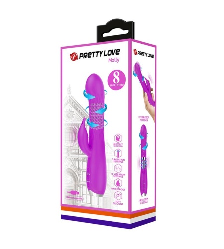 Vibrador Rotador Recargable de Silicona
