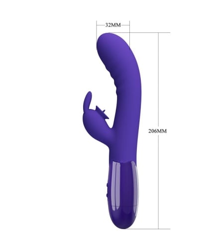 Doble Vibrador con Lamedor de Clítoris