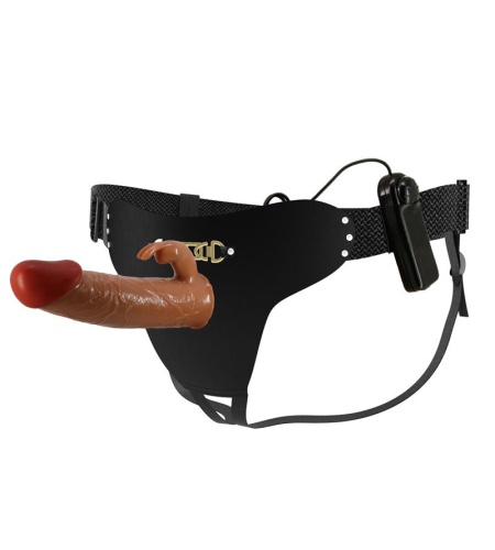 Marion Harness Briefs Universal Con Dildo Vibración 19 Cm Mulato
