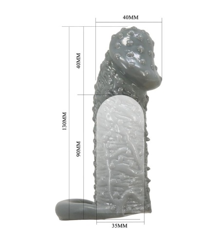 Funda Realística Alargadora Y Retardante Para Pene Modelo 2 Gris