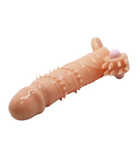 Funda de Pene con Estimulador de Clítoris