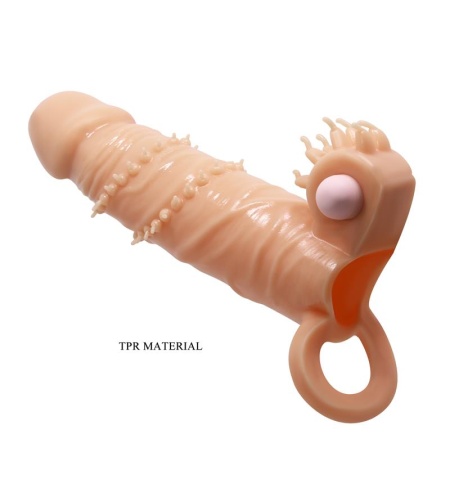 Funda de Pene con Estimulador de Clítoris