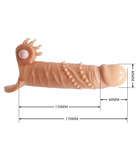 Funda de Pene con Estimulador de Clítoris