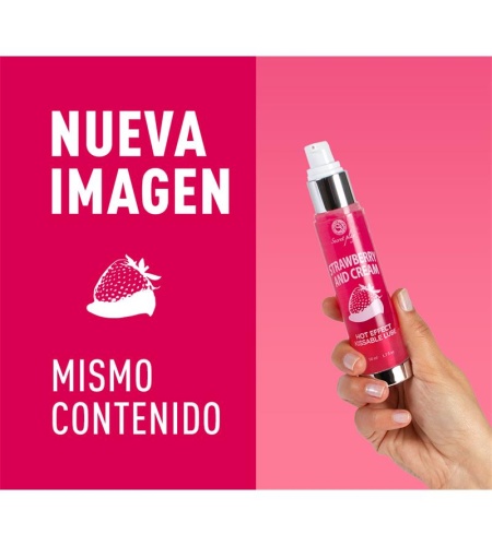 Lubricante y Aceite de Masaje Sabor Fresas con Nata