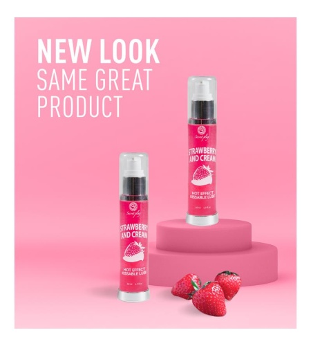 Lubricante y Aceite de Masaje Sabor Fresas con Nata