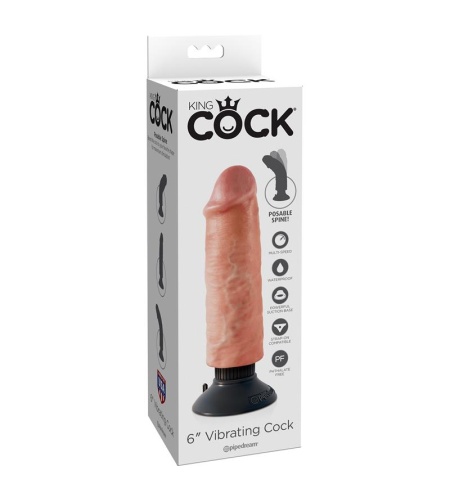 King Cock Vibrador Blanco sin testículos 6" (15,24 cm)