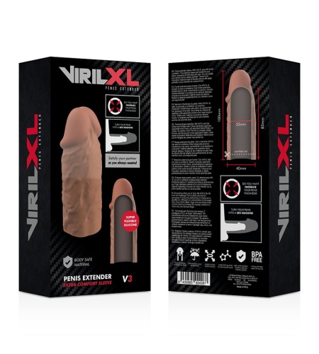 Funda para el Pene de Silicona V3 MARRON