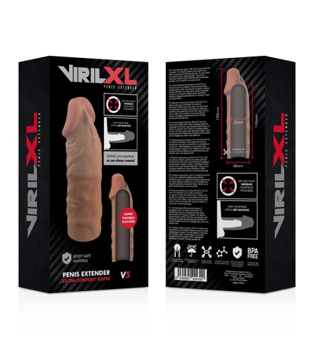 Funda para el Pene de Silicona V5 MARRON