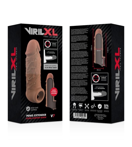 Funda Realista Pene Silicona V7 MARRON