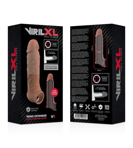 Funda Realista Pene Silicona V9 MARRÓN