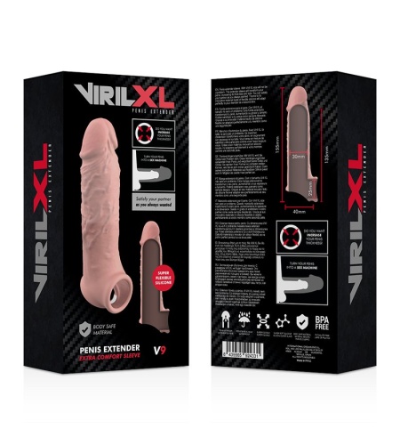 Funda Realista Pene Silicona V9 NATURAL