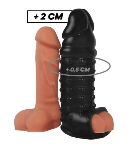 Funda de pene con textura V11 NEGRO