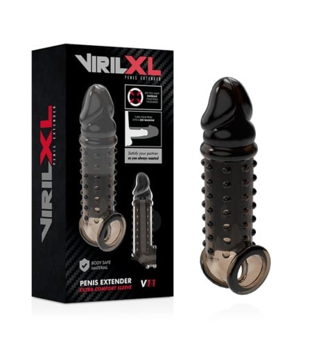 Funda de pene con textura V11 NEGRO