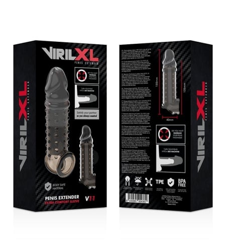Funda de pene con textura V11 NEGRO