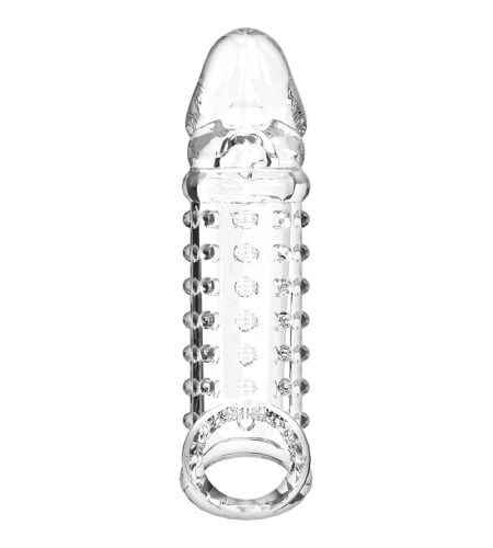 Funda de pene con textura V11 TRANSPARENTE