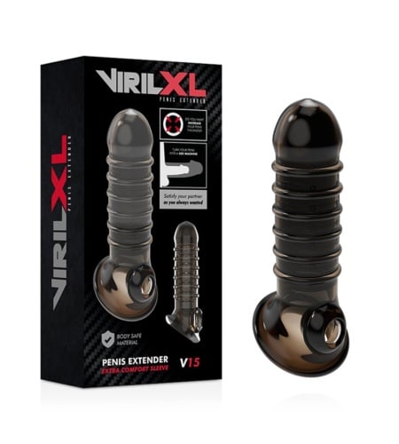 Funda Texturizada para pene V15 NEGRO