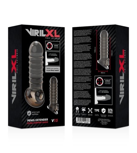 Funda Texturizada para pene V15 NEGRO