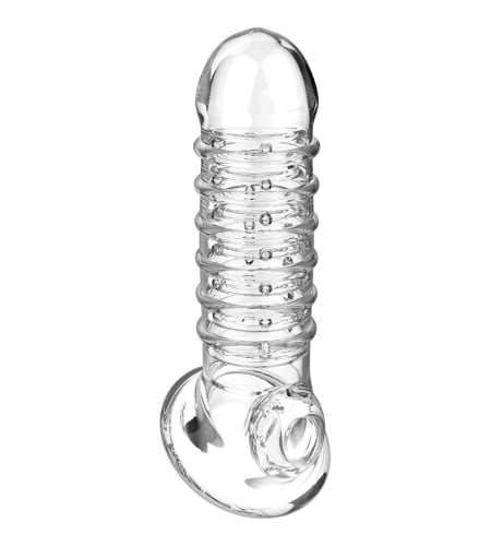 Funda Texturizada para pene V15 TRANSPARENTE