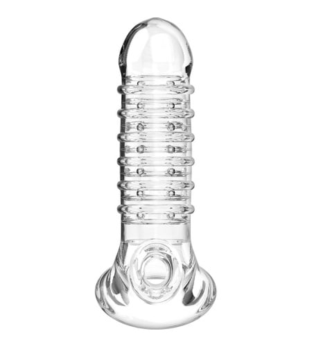 Funda Texturizada para pene V15 TRANSPARENTE