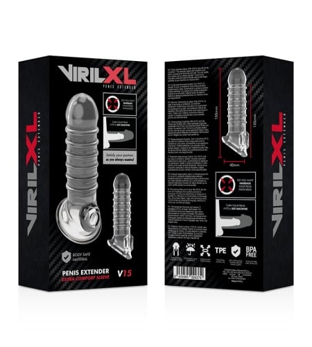 Funda Texturizada para pene V15 TRANSPARENTE