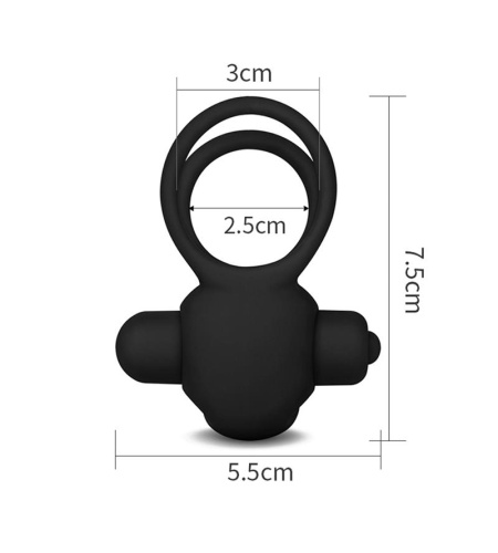 Anillo Vibrador Doble Power Clit Duo Negro