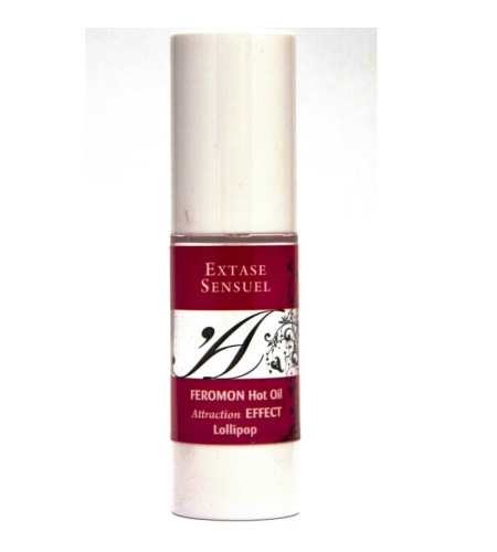 Aceite de masaje efecto calor con feromonas piruleta 30ml