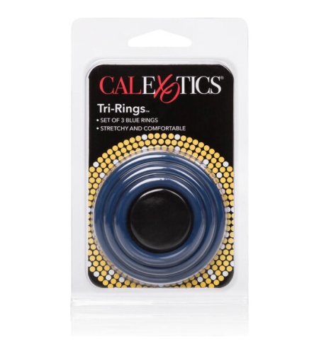 calex set tres anillas azul erección