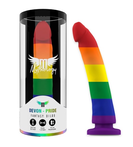 Pride Dildo Color Arcoiris con Ventosa 16,5 cm