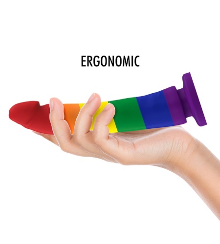 Pride Dildo Color Arcoiris con Ventosa 16,5 cm