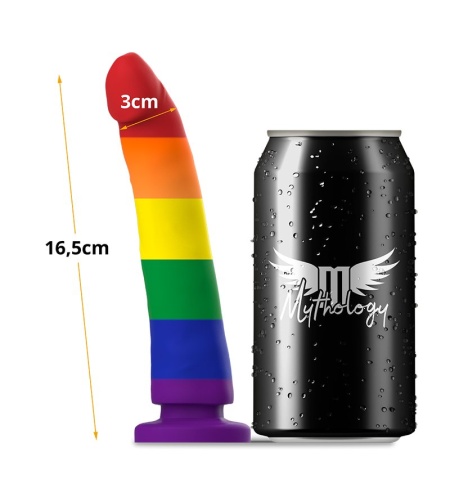 Pride Dildo Color Arcoiris con Ventosa 16,5 cm