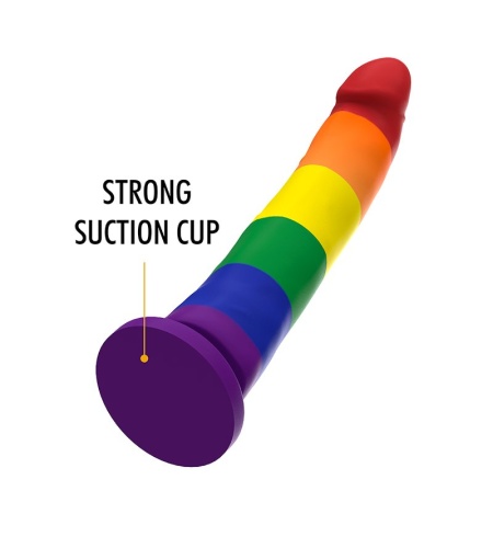 Pride Dildo Color Arcoiris con Ventosa 16,5 cm