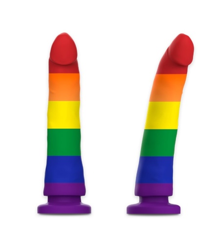 Pride Dildo Color Arcoiris con Ventosa 16,5 cm