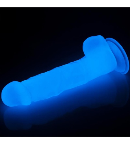 Consolador Fluorescente con Brillo Azul 21 cm